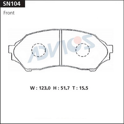 SN104 ADVICS Комплект тормозных колодок, дисковый тормоз (фото 2)