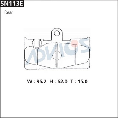SN113E ADVICS Комплект тормозных колодок, дисковый тормоз (фото 2)