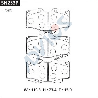 SN253P ADVICS Комплект тормозных колодок, дисковый тормоз (фото 1)