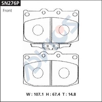 SN276P ADVICS Комплект тормозных колодок, дисковый тормоз (фото 1)