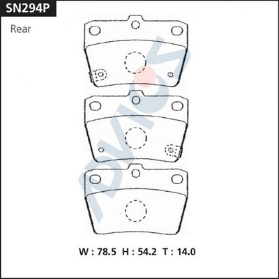 SN294P ADVICS Комплект тормозных колодок, дисковый тормоз (фото 2)