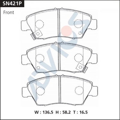 SN421P ADVICS Комплект тормозных колодок, дисковый тормоз (фото 2)