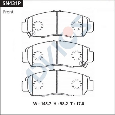 SN431P ADVICS Комплект тормозных колодок, дисковый тормоз (фото 1)