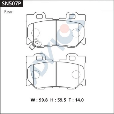 SN507P ADVICS Комплект тормозных колодок, дисковый тормоз (фото 2)