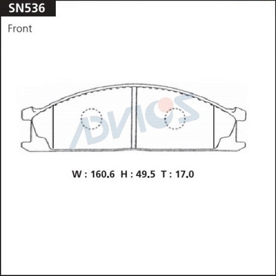 SN536 ADVICS Комплект тормозных колодок, дисковый тормоз (фото 2)