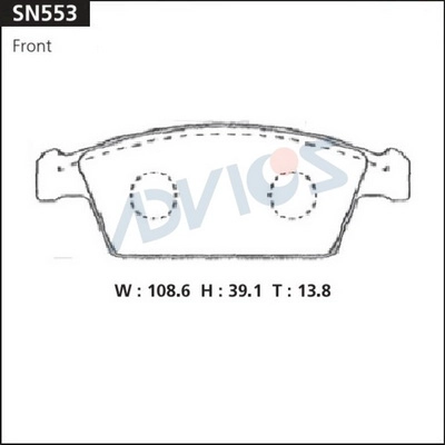 SN553 ADVICS Комплект тормозных колодок, дисковый тормоз (фото 2)
