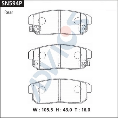 SN594P ADVICS Комплект тормозных колодок, дисковый тормоз (фото 1)