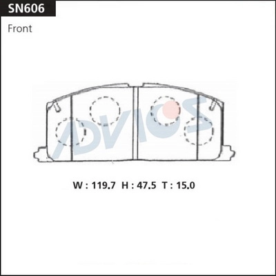 SN606 ADVICS Комплект тормозных колодок, дисковый тормоз (фото 2)