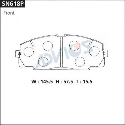 SN618P ADVICS Комплект тормозных колодок, дисковый тормоз (фото 1)