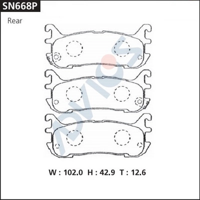 SN668P ADVICS Комплект тормозных колодок, дисковый тормоз (фото 1)