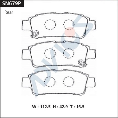 SN679P ADVICS Комплект тормозных колодок, дисковый тормоз (фото 2)