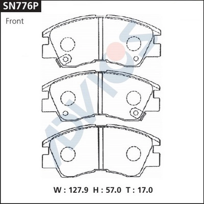 SN776P ADVICS Комплект тормозных колодок, дисковый тормоз (фото 2)