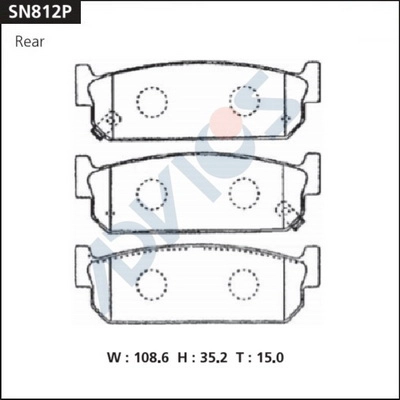 SN812P ADVICS Комплект тормозных колодок, дисковый тормоз (фото 2)