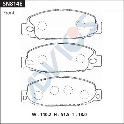 SN814E ADVICS Комплект тормозных колодок, дисковый тормоз (фото 1)