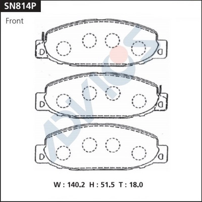 SN814P ADVICS Комплект тормозных колодок, дисковый тормоз (фото 1)