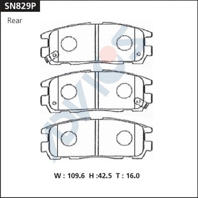 SN829P ADVICS Комплект тормозных колодок, дисковый тормоз (фото 2)