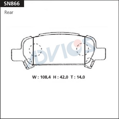 SN866 ADVICS Комплект тормозных колодок, дисковый тормоз (фото 2)