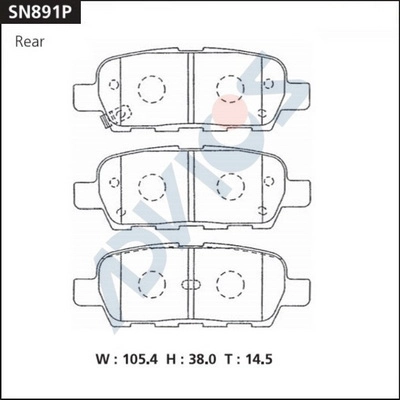 SN891P ADVICS Комплект тормозных колодок, дисковый тормоз (фото 2)