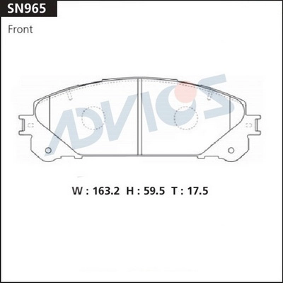 SN965 ADVICS Комплект тормозных колодок, дисковый тормоз (фото 2)