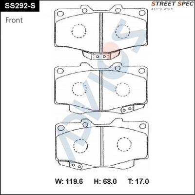 SS292-S ADVICS Комплект тормозных колодок, дисковый тормоз (фото 1)
