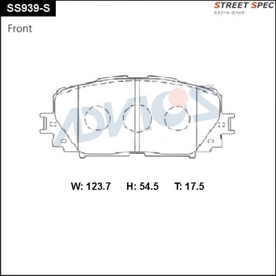 SS939-S ADVICS Комплект тормозных колодок, дисковый тормоз (фото 1)