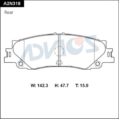 A2N318 ADVICS Комплект тормозных колодок, дисковый тормоз (фото 1)