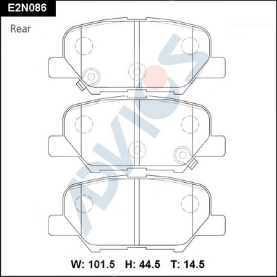 E2N086 ADVICS Комплект тормозных колодок, дисковый тормоз (фото 1)