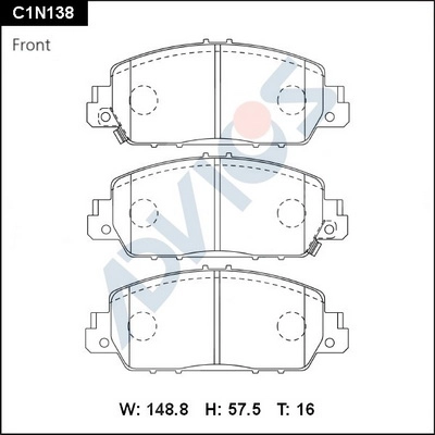C1N138 ADVICS Комплект тормозных колодок, дисковый тормоз (фото 1)