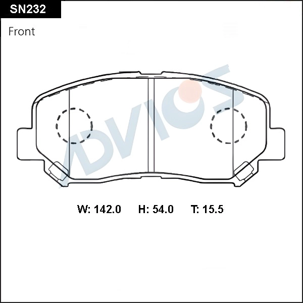 SN232 ADVICS Комплект тормозных колодок, дисковый тормоз (фото 1)