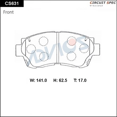 CS631 ADVICS Комплект тормозных колодок, дисковый тормоз (фото 1)