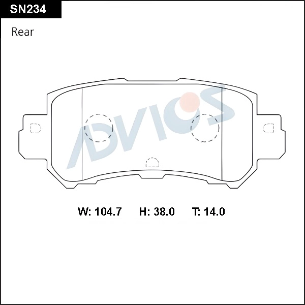SN234 ADVICS Комплект тормозных колодок, дисковый тормоз (фото 1)