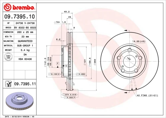 09.7395.10 BREMBO Тормозной диск (фото 5)