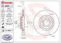 09.8690.11 BREMBO Тормозной диск (фото 3)