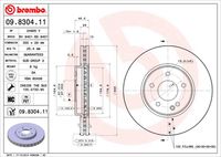 09.8304.11 BREMBO Тормозной диск (фото 3)