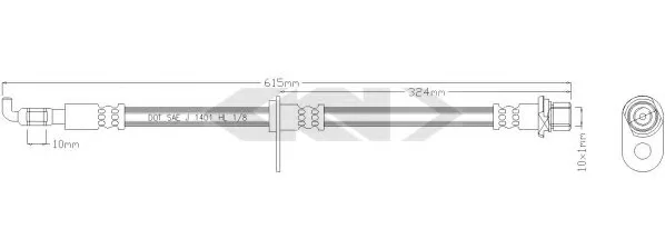 339304 GKN SPIDAN/LOEBRO Тормозной шланг (фото 1)