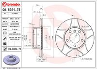 09.6924.75 BREMBO Тормозной диск (фото 2)