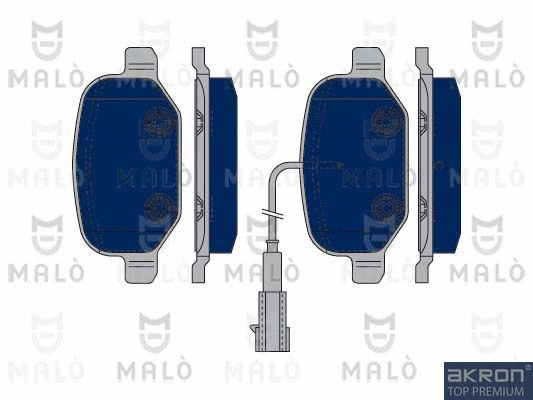 1050002 AKRON-MALÒ Комплект тормозных колодок, дисковый тормоз (фото 1)