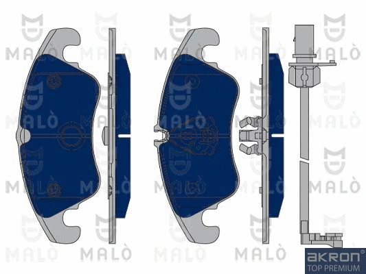 1050096 AKRON-MALÒ Комплект тормозных колодок, дисковый тормоз (фото 1)