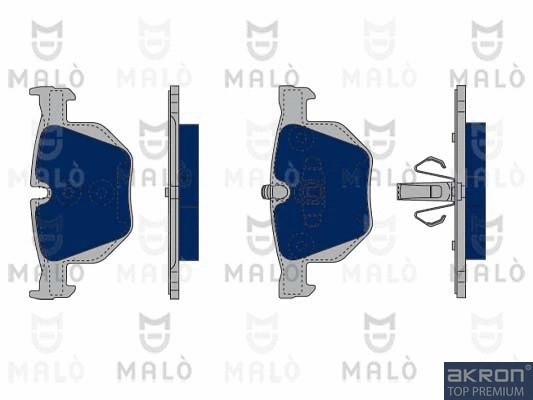 1050160 AKRON-MALÒ Комплект тормозных колодок, дисковый тормоз (фото 1)
