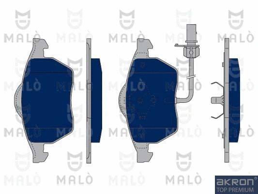 1050192 AKRON-MALÒ Комплект тормозных колодок, дисковый тормоз (фото 1)