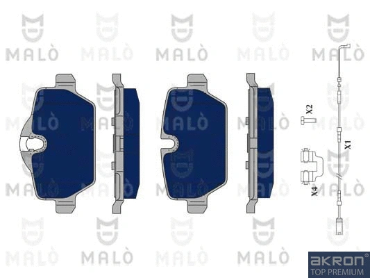 1050226 AKRON-MALÒ Комплект тормозных колодок, дисковый тормоз (фото 1)