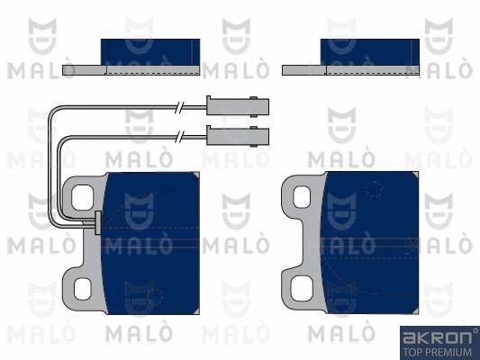 1050243 AKRON-MALÒ Комплект тормозных колодок, дисковый тормоз (фото 1)