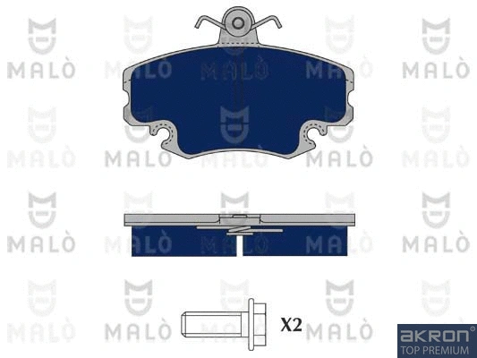 1050381 AKRON-MALÒ Комплект тормозных колодок, дисковый тормоз (фото 1)