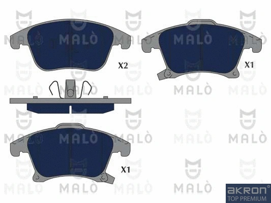 1051251 AKRON-MALÒ Комплект тормозных колодок, дисковый тормоз (фото 1)