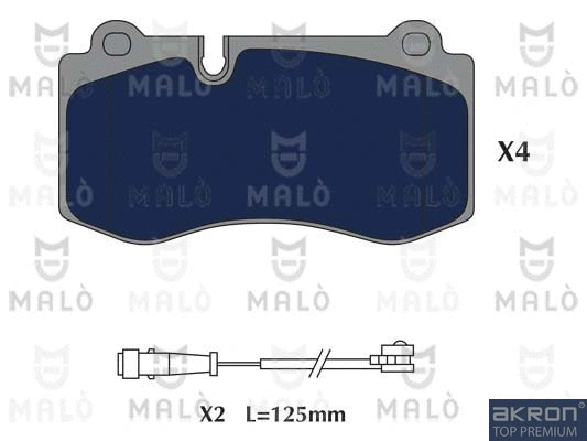 1051269 AKRON-MALÒ Комплект тормозных колодок, дисковый тормоз (фото 1)