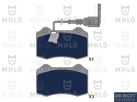 1051322 AKRON-MALÒ Комплект тормозных колодок, дисковый тормоз (фото 1)