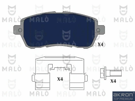 1051333 AKRON-MALÒ Комплект тормозных колодок, дисковый тормоз (фото 1)
