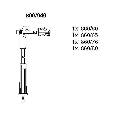 800/940 BREMI Комплект проводов зажигания (фото 1)