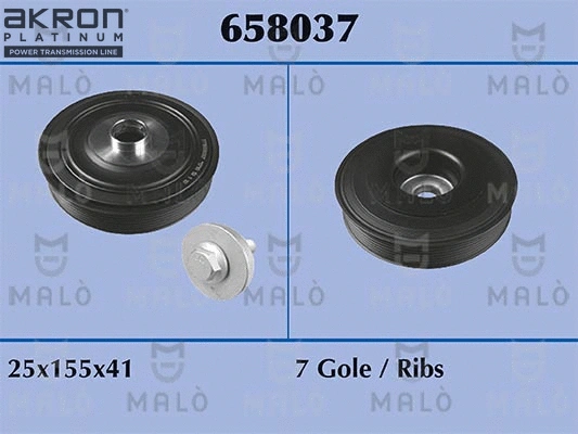 658037 AKRON-MALÒ Ременный шкив, коленчатый вал (фото 1)