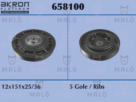 658100 AKRON-MALÒ Ременный шкив, коленчатый вал (фото 1)